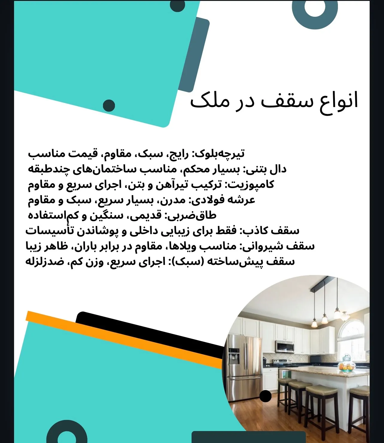 انواع سقف درملک